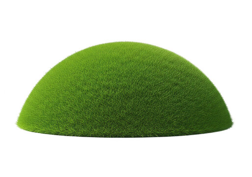 Green grass dome with lush texture isolated on transparent background