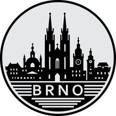 Naklejka premium Brno Skyline Vector Icon