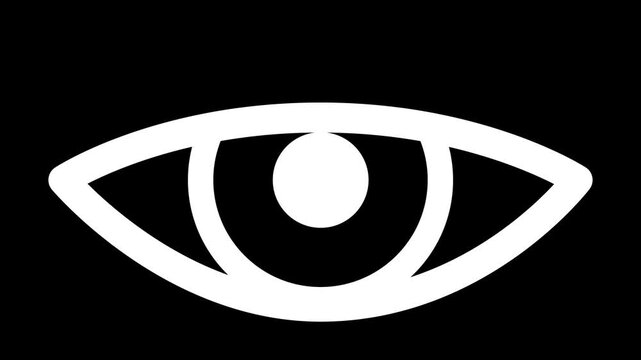 White eye icon appears on black background
