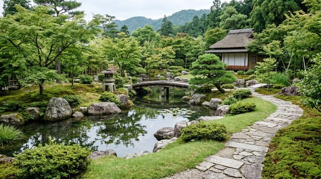 Japanese Garden Scene &ndash; Serene Landscape 