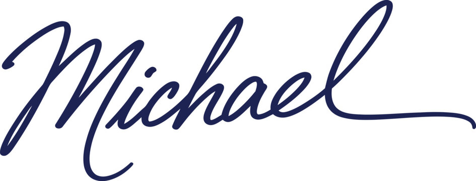 elegant michael cursive signature name vector illustration