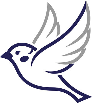 flying sparrow bird in flat design vector illustration