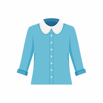 Blue Shirt with White Peter Pan Collar