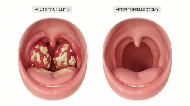 Acute Tonsillitis Infection and After Tonsillectomy Surgery
