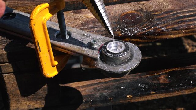drilling bearing seats with a step drill for aluminum custom weights