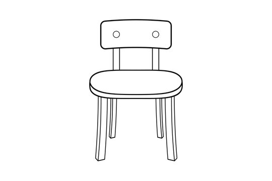Chair Furniture Minimal Line Art Home Interior Object