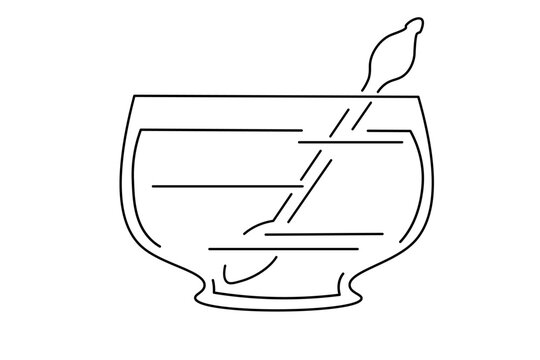 Drink Glass With Straw Minimal Line Art Beverage Illustration