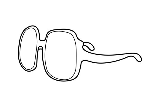 Sunglasses Line Art Illustration Minimal Fashion Accessory Outline Summer Style