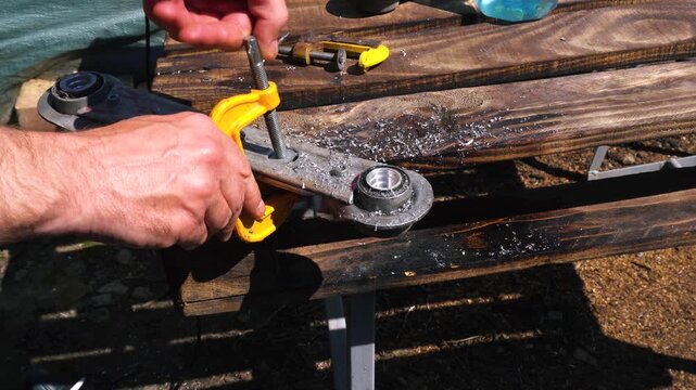 drilling bearing seats with a step drill for aluminum custom weights