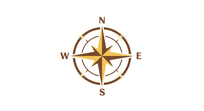 Compass Rose Nautical Navigation Tool Showing Directions.