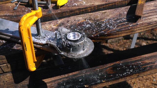 drilling bearing seats with a step drill for aluminum custom weights
