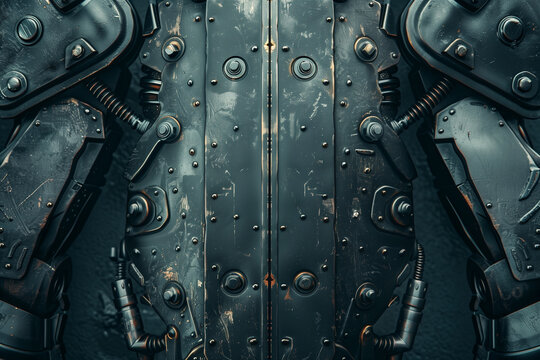 Detailed mechanical robot armor metal texture background
