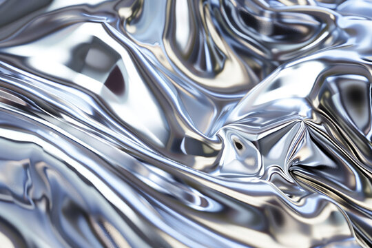 Liquid chrome metal flowing mirror surface texture background