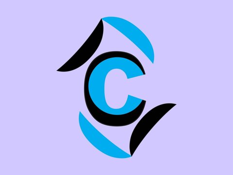 Modern Letter C Logo Design with Abstract Dynamic Curve Shapes