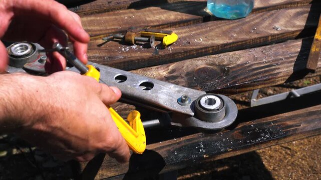drilling bearing seats with a step drill for aluminum custom weights