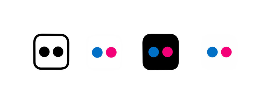 Flickr social media application icon set