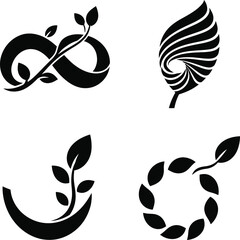 Black and white minimalist of a rabbit, fish, bird, and snail © MSTSABINA
