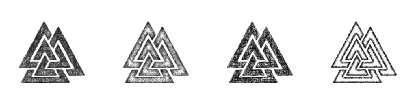 Sketch valknut icon design set