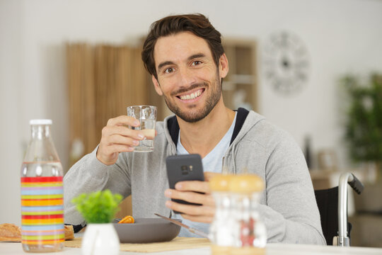 young healthy with glass of water