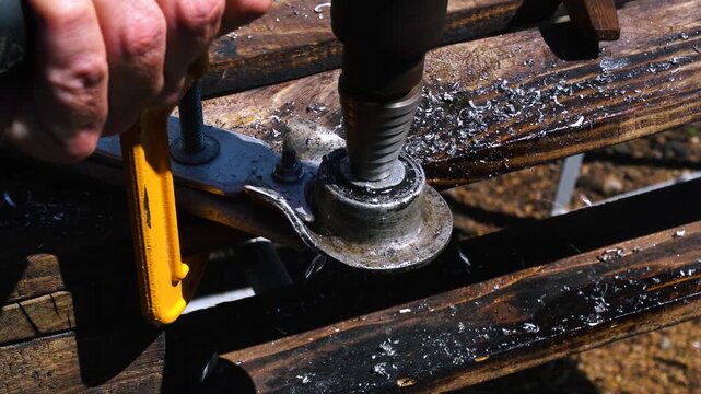 drilling bearing seats with a step drill for aluminum custom weights