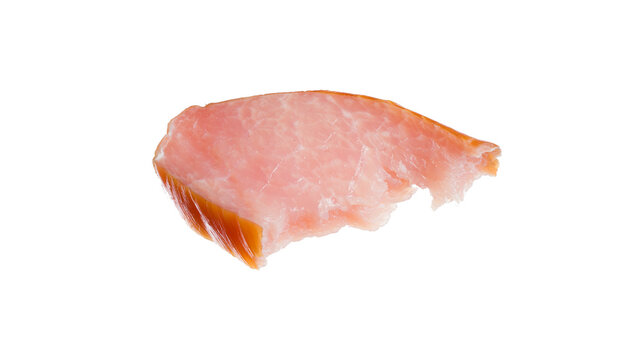 Smoked meat balyk on white background. Fresh delicious meat isolated on white background.