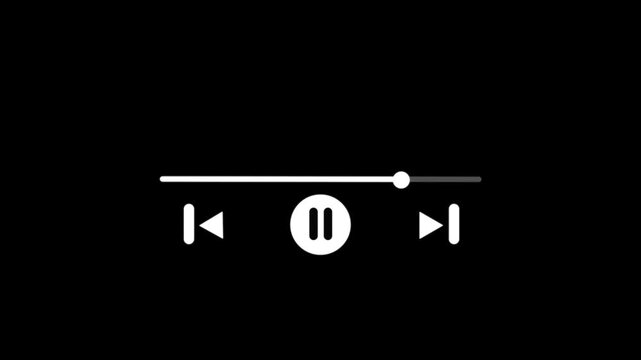 Music Player button animation, Play or pause button animation. Music or video play bar icon animation.