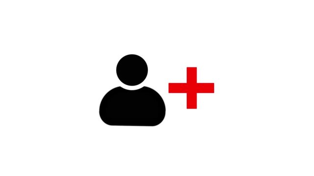 Profile with checkmark icon. Accept new user. Add user. Delete user,icon animation.