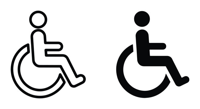 handicap accessibility symbols vector set on white background