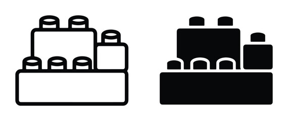 Fototapeta premium vector lego block silhouettes on white background