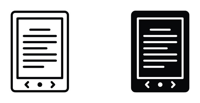 ebook reader device vector set on white background
