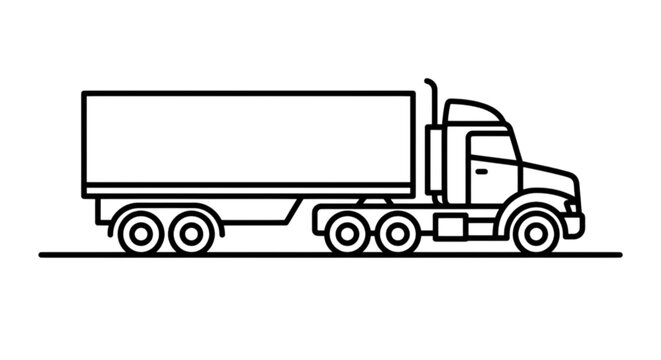 Heavy duty semi trailer truck vector image representing global logistics freight distribution commercial shipping industry and long haul road transportation services for business