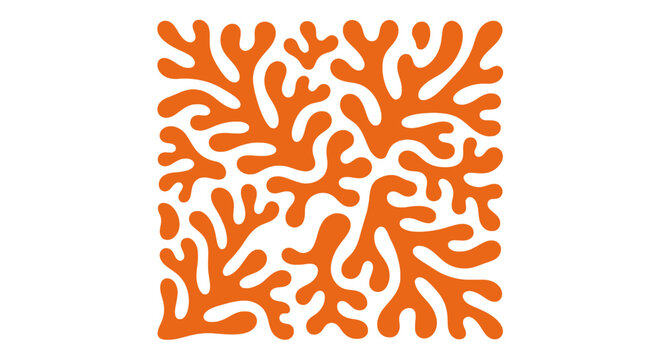 Orange coral reef pattern vector, organic sea sponge abstract illustration, minimalist aquatic nature design element for summer branding