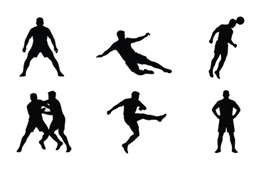Fototapeta premium Silhouette set of men playing various sports on white background