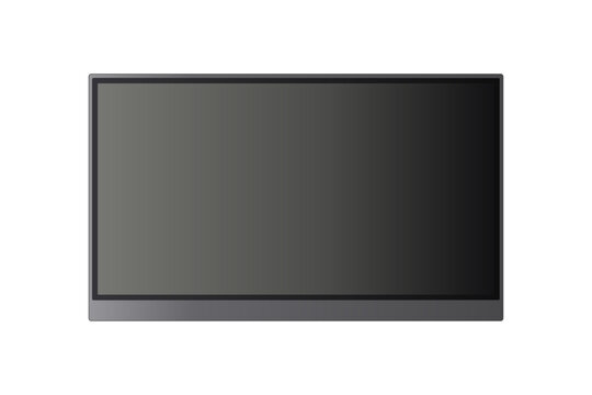 Wall-mounted flat screen TV on transparent background