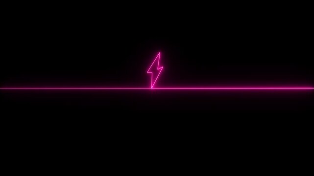 Lightning, electric power icon. Energy and thunder electricity symbol. Neon arrow icon illustration 4k.
