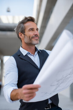 architect professional attire advertising model professional, guided by genuine employee feedback, meticulously inspecting and presenting, Transparent background, natural light dir