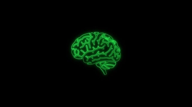 Continuous one single line drawing brain icon neon glow vector illustration concept. Continuous one single line drawing brain icon neon glow illustration concept
