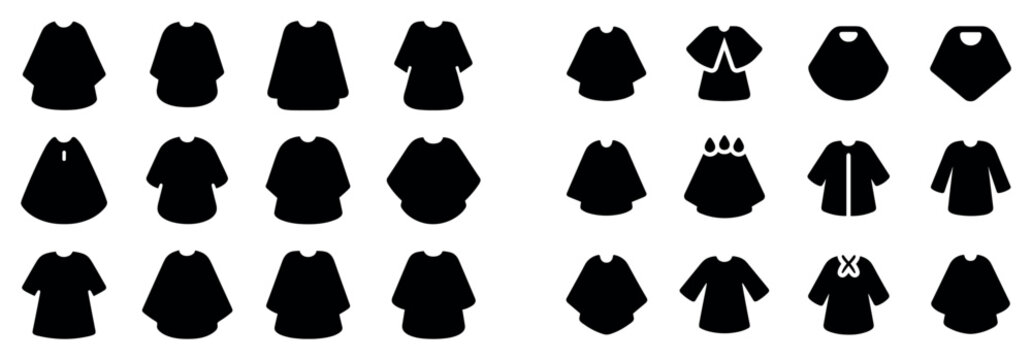 Clothing icons with dress shirt blouse solid