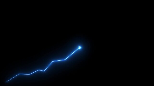 White Curved Upward Arrow on Black Background &ndash; Growth Trend, Business Success, Financial Increase, Rising Graph, Progress and Development Concept