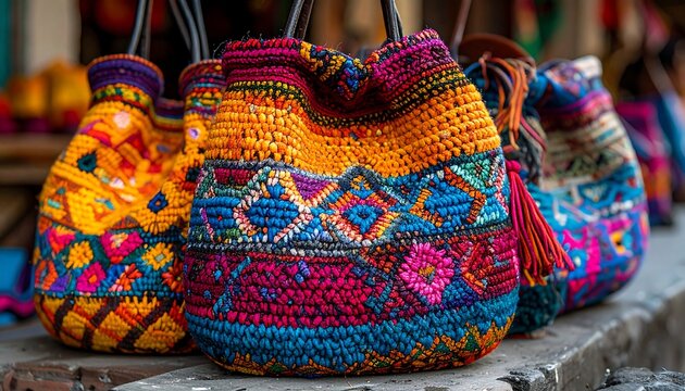 Colorful Woven Bags.