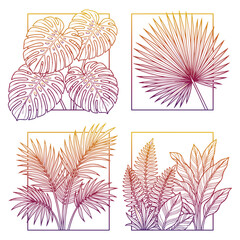 Colorful illustration of tropical leaves. © DesignIMT