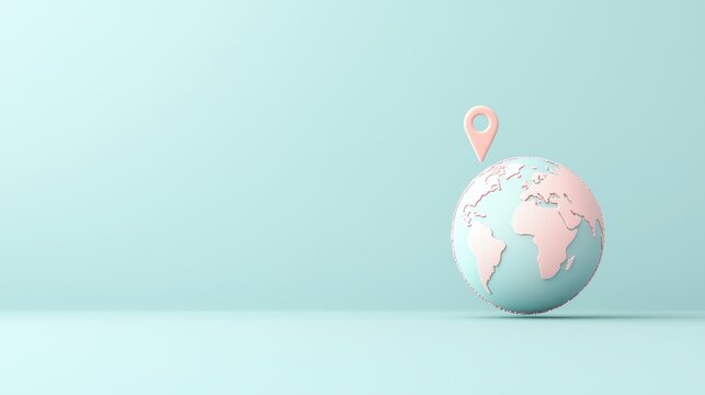 earth icon Earth icon with a location pin, representing global connectivity and travel