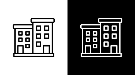 Apartment Block White Icon Set Design © Pure Pixels