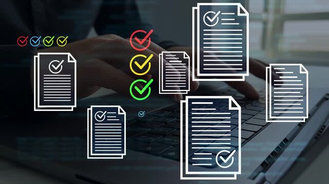 Professional checklist approval and quality compliance showing audit process,workflow management,documentation,standards,business control for efficient enterprise operations digital system platform.