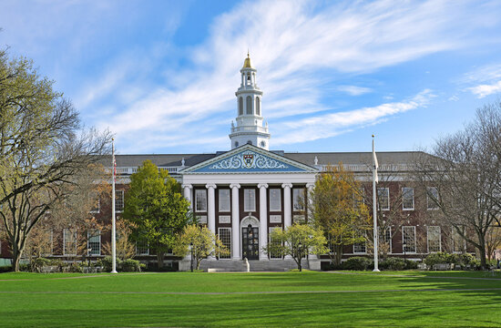 Harvard University Business School, Baker Library, classical portico