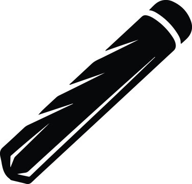 Silhouette vector illustration of a sharp metallic drilling bit design