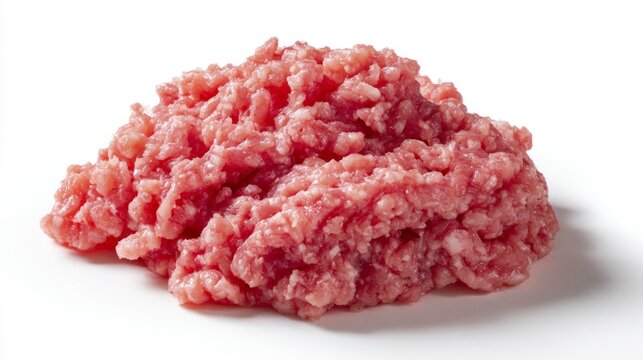 Ground pork sits prominently on a pristine surface, highlighting its smooth, finely minced texture. Perfectly prepared, it invites culinary creativity for delicious dishes any time of the day