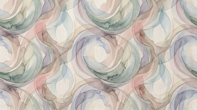 "Blush & Breeze: Pastel Abstract Hijab Motif Art"