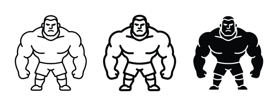strongman icons set on white background vector illustration