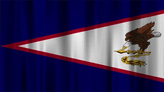 American Samoa Flag Animation With Fabric Texture